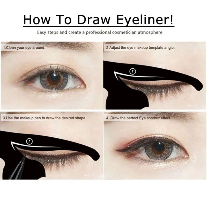 2pcs Eyeliner Stencils Cat Line Eyeliner Stamps Models Eyeliner Template Shaper Eye Liner Makeup Tool Makeup Products  Makeup Sets