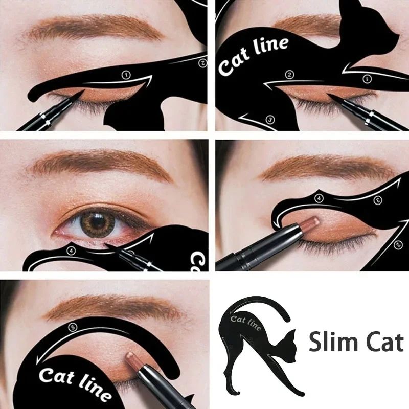 2pcs Eyeliner Stencils Cat Line Eyeliner Stamps Models Eyeliner Template Shaper Eye Liner Makeup Tool Makeup Products  Makeup Sets