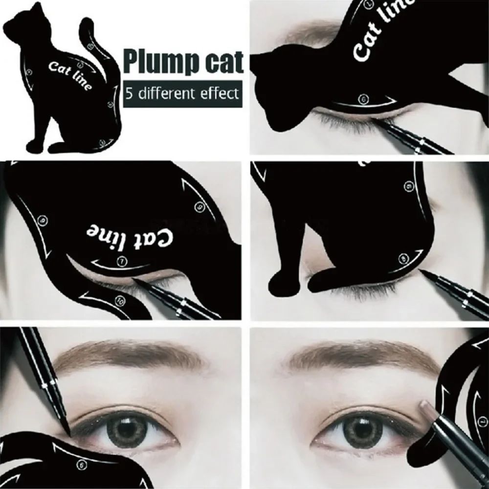 2pcs Eyeliner Stencils Cat Line Eyeliner Stamps Models Eyeliner Template Shaper Eye Liner Makeup Tool Makeup Products  Makeup Sets