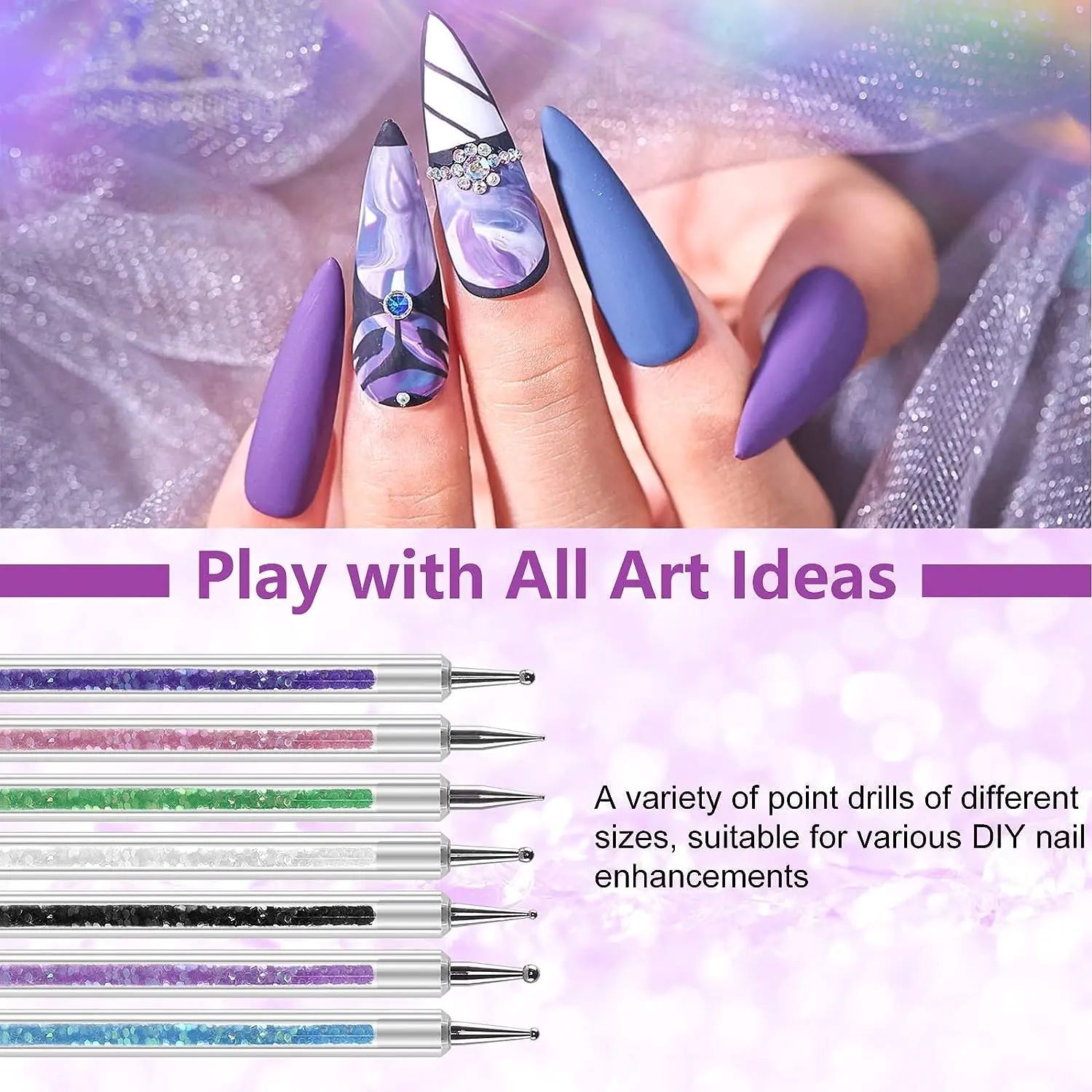 31Pcs Nail Art Brushes Design Tip Painting Drawing Carving Dotting Pen FlatFan Liner Acrylic Gel UV Polish Manicure Tools