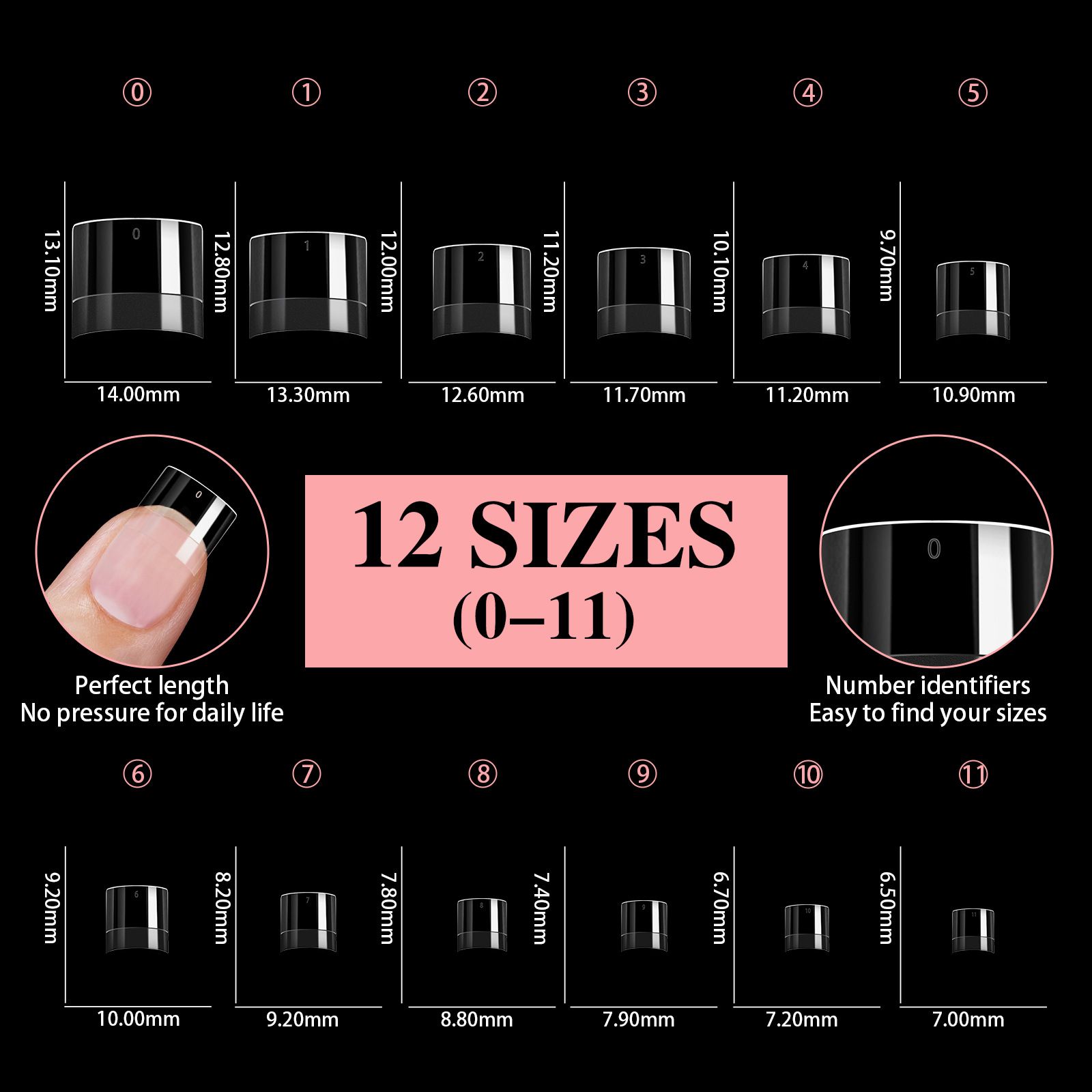 600pcs/Boxed Ultra Short French False Press On Acrylic Nails Tips Almond Square Traceless Manicure Salon Home DIY Fake Nail  False Nails