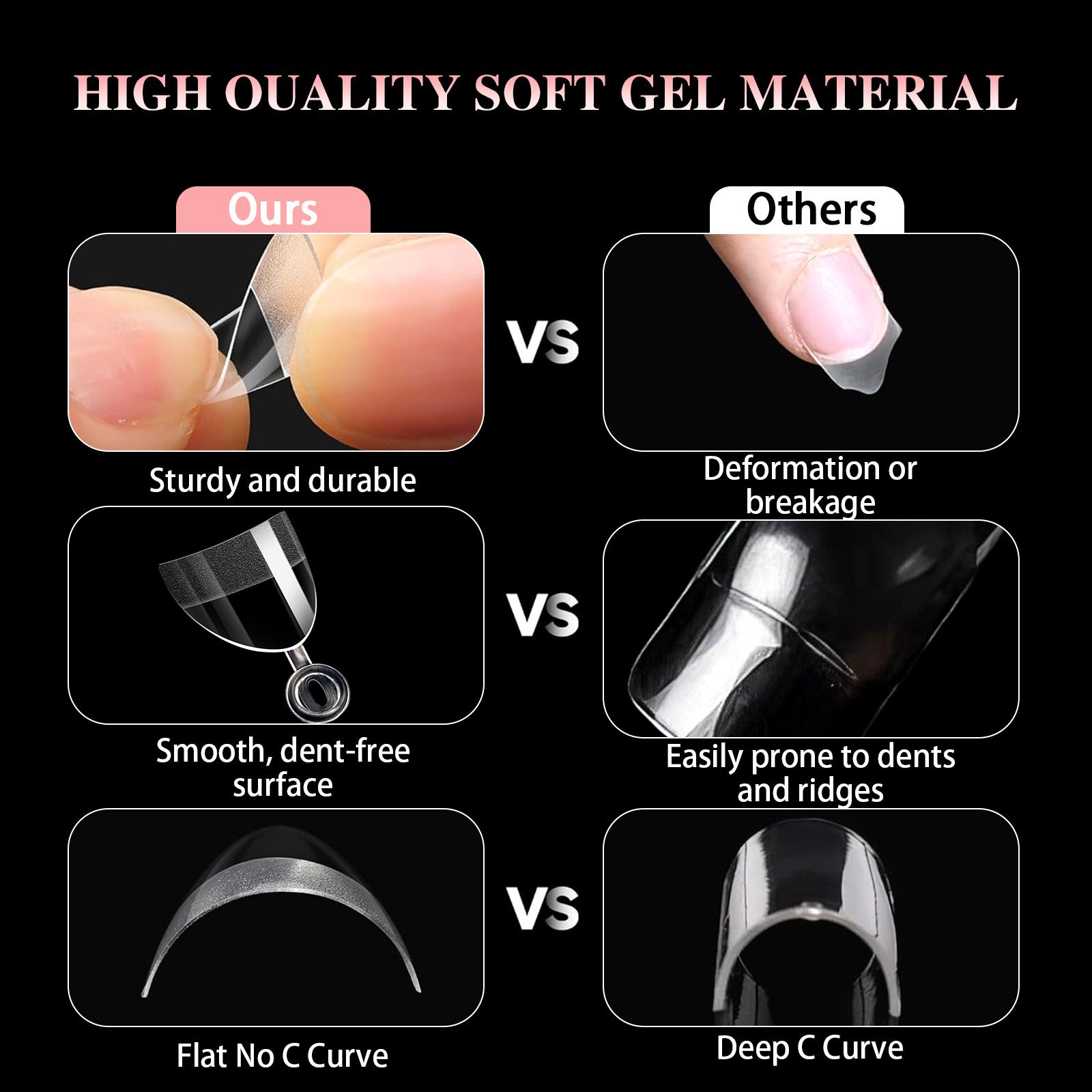 600pcs/Boxed Ultra Short French False Press On Acrylic Nails Tips Almond Square Traceless Manicure Salon Home DIY Fake Nail  False Nails