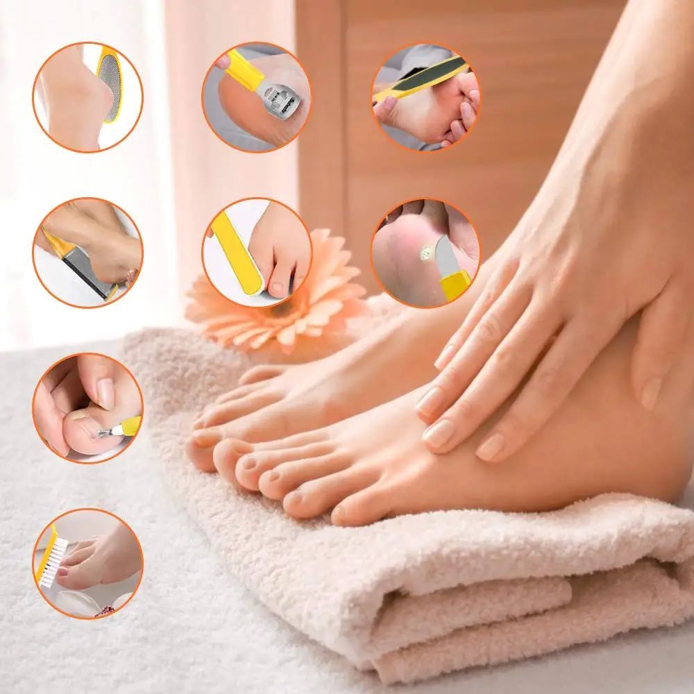 10 In 1 Professional Pedicure Tools Foot Rubbing Board Set Foot Grinding Dead Skin Pedicure Exfoliating Tool For Foot Skin Care Foot Health