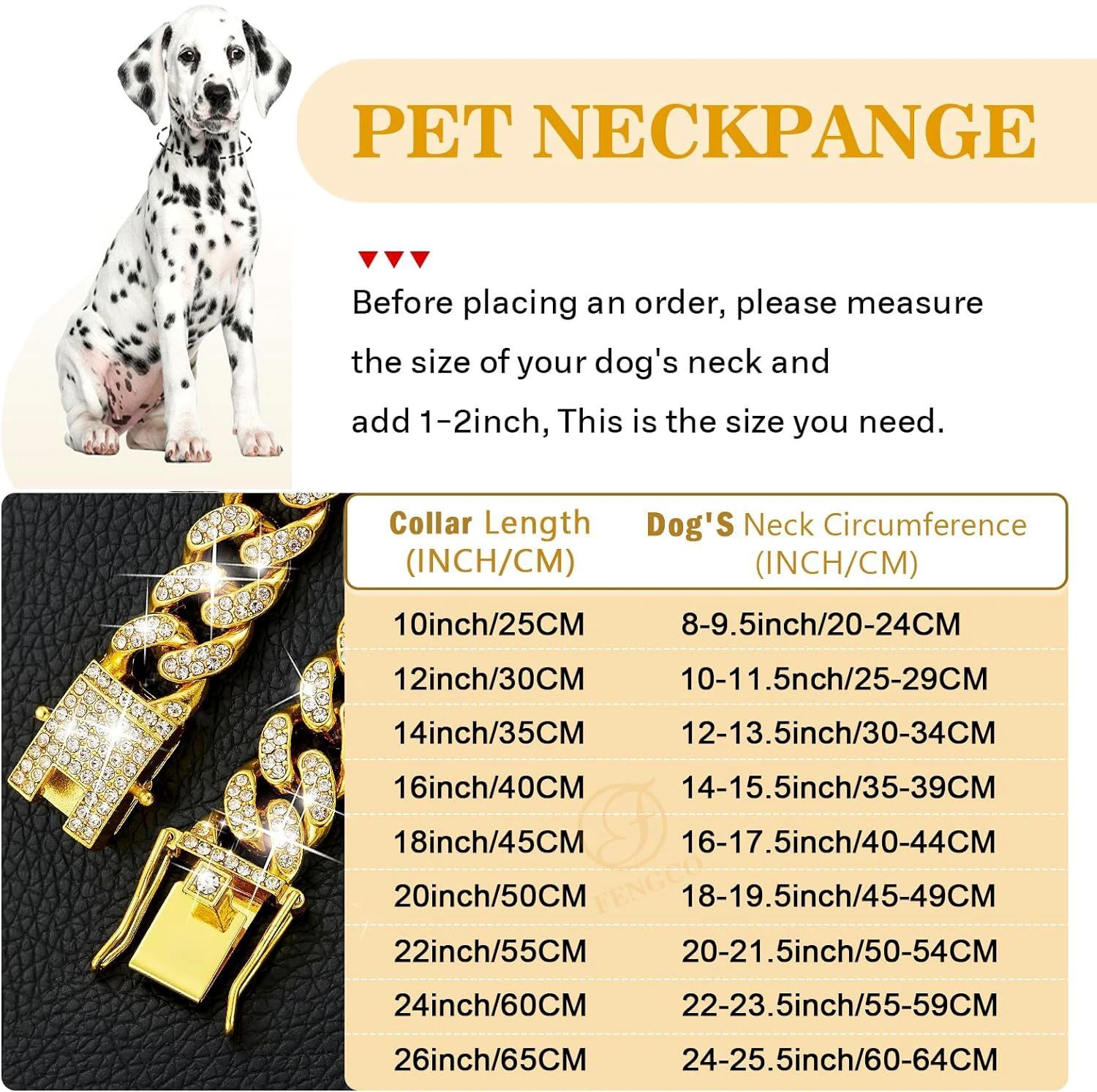 Dog Chain Collar Luxury Gold Pet Metal Chain Collar For Small Medium Large Dogs Cats Pet Jewelry Necklace Accessorie Pet Collars