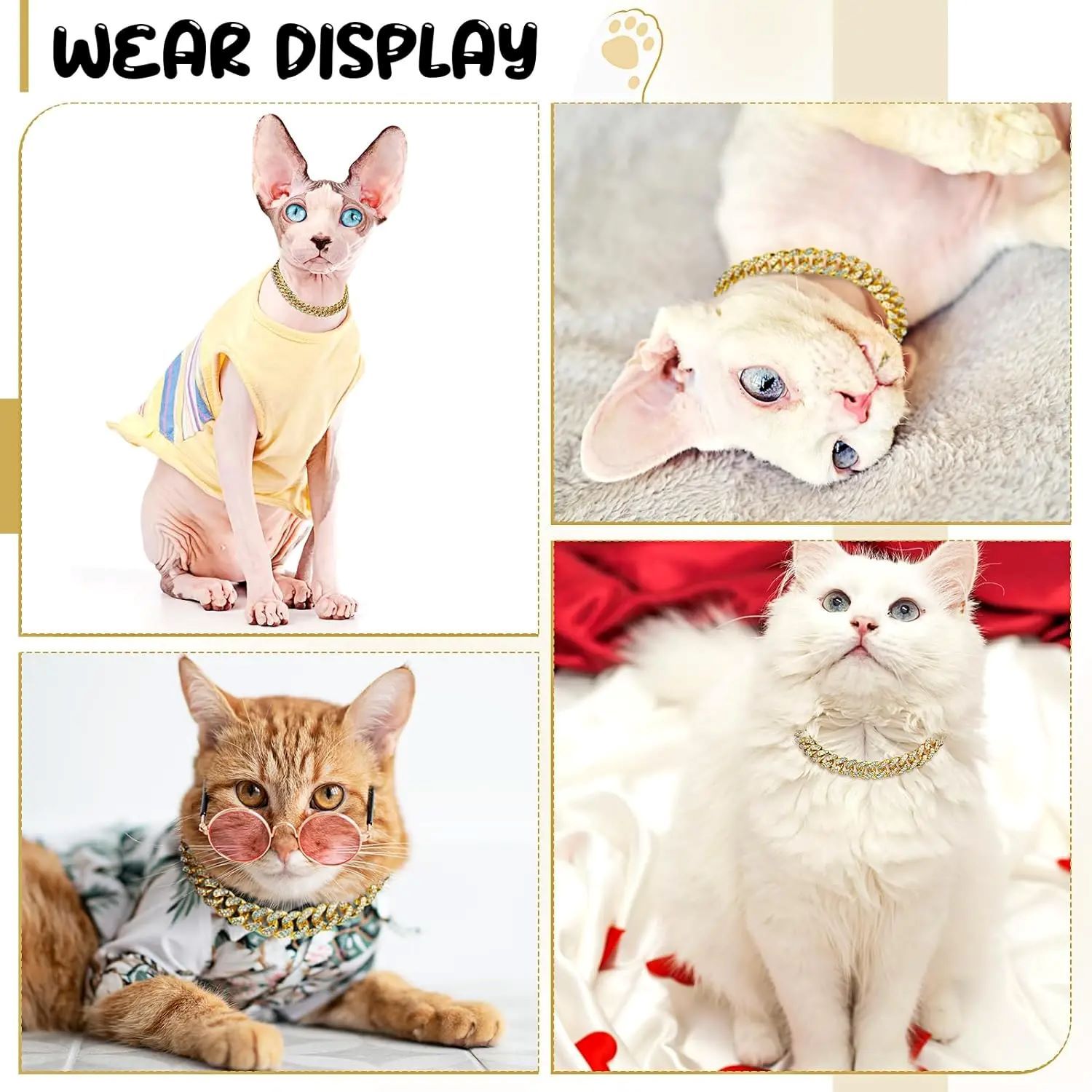 Dog Chain Collar Luxury Gold Pet Metal Chain Collar For Small Medium Large Dogs Cats Pet Jewelry Necklace Accessorie Pet Collars