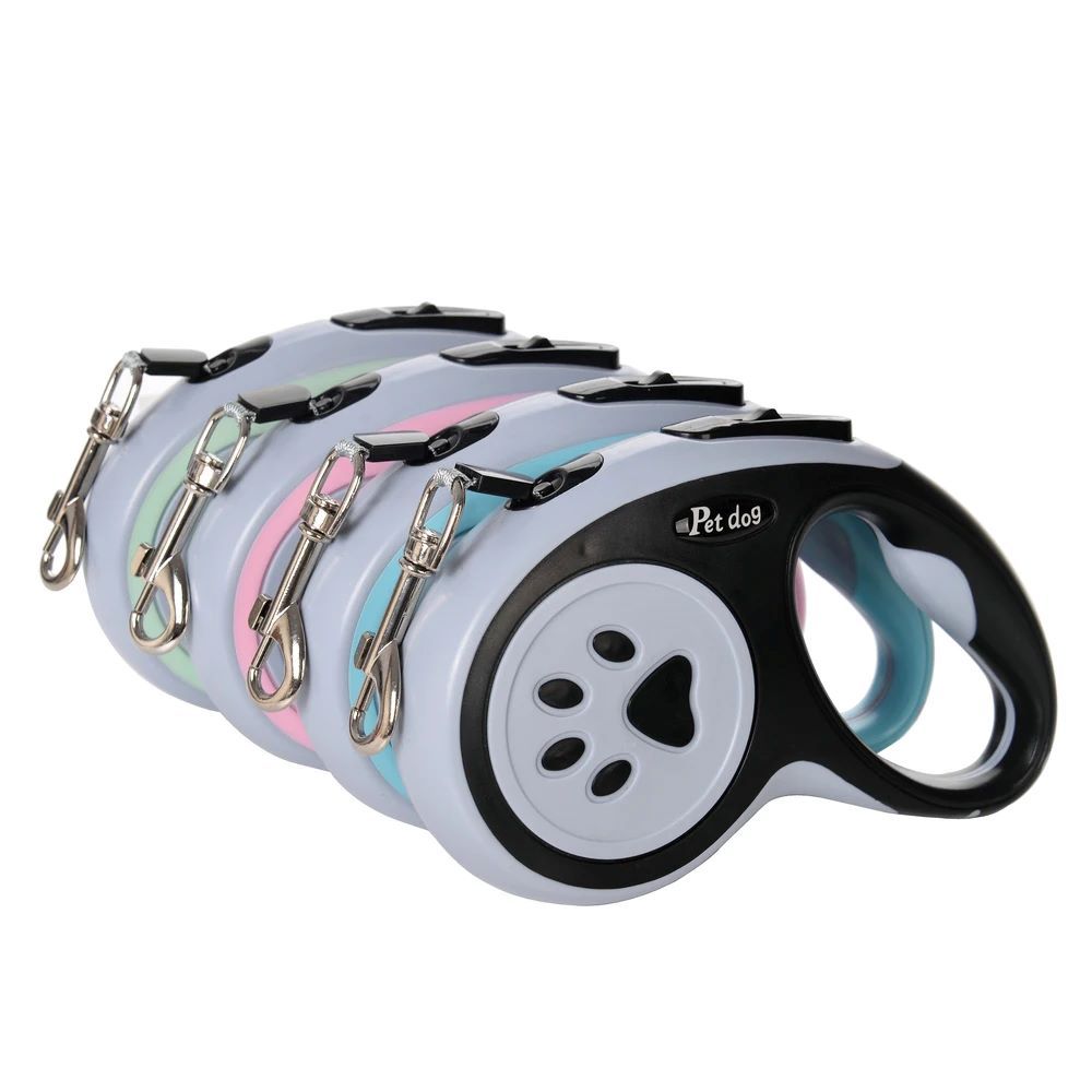 3m 5m Dog Paw Design Leash For Small Medium Large Dogs Outdoor Walking Puppy Strong Retractable Nylon Rope Yorkies Pet Supplies Dog Collars