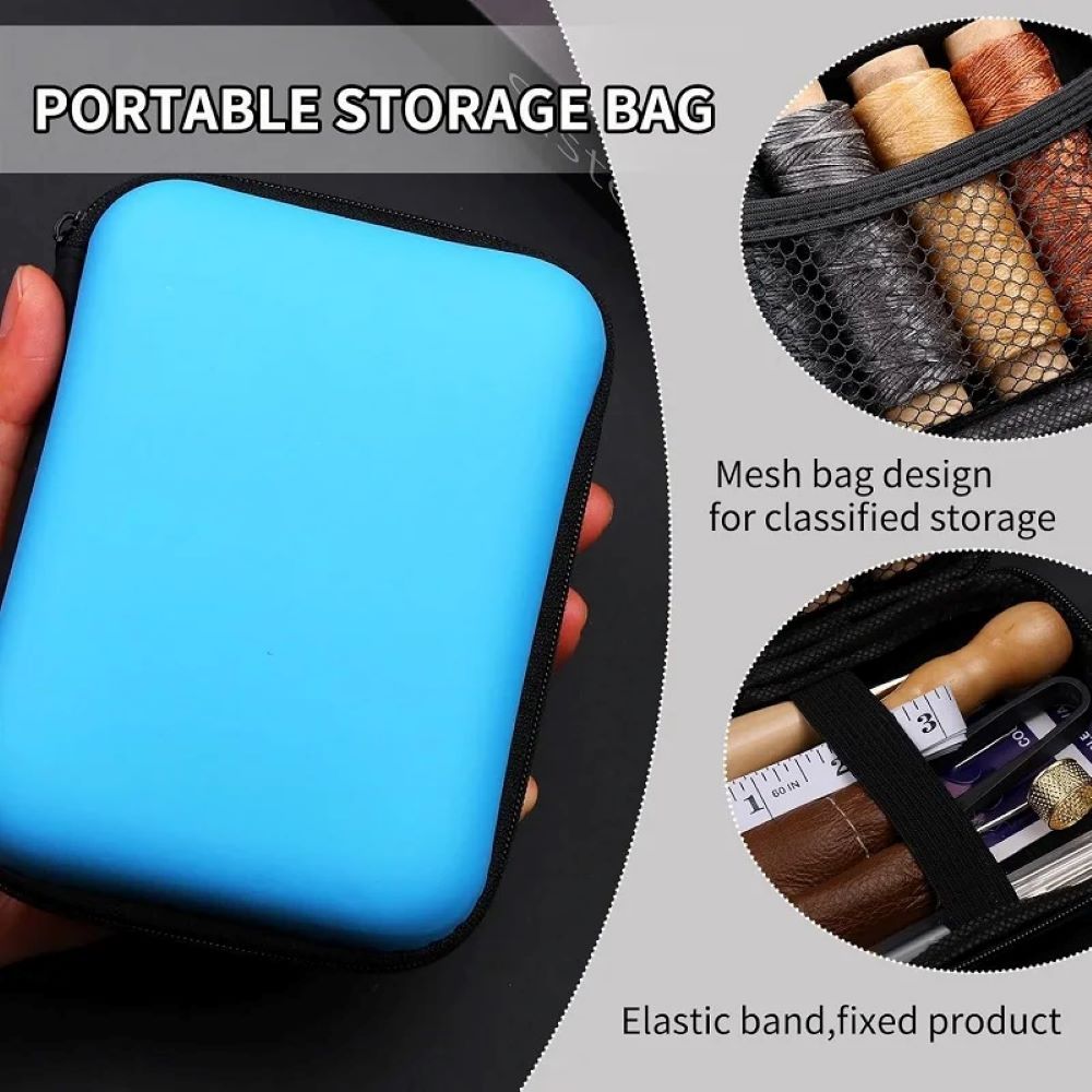 28PCS  Leather Sewing Tools Kit With Waxed Thread And Needles Awl Professional DIY Leather Handmade Craft Accessories Set Sewing Tool Repair Kits