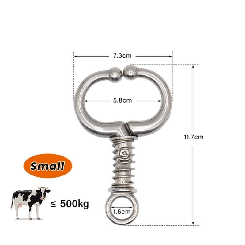 Stainless Steel Automatic Cow Spring Nose Pliers Cattle Nose Plier Nose Clamp Traction Cattle Rings Livestock Farm Animals Tools Harnesses
