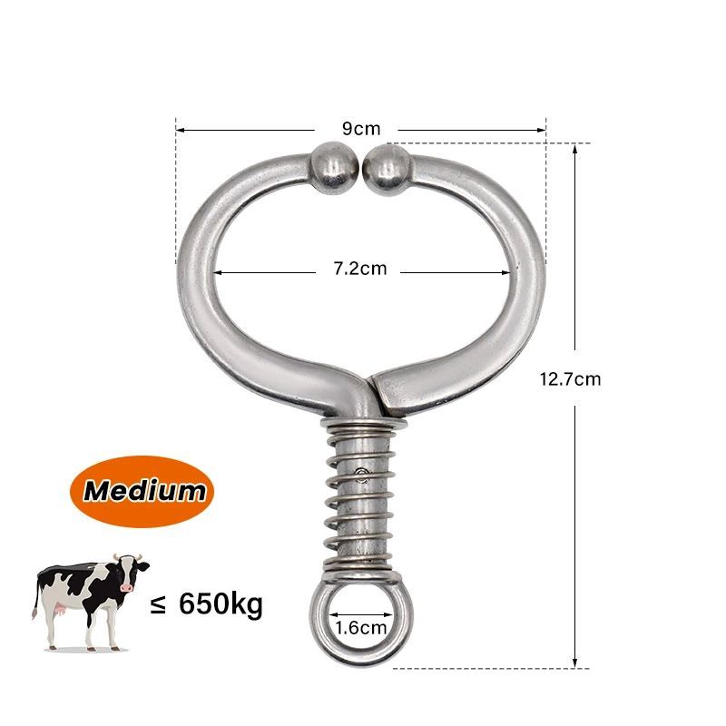 Stainless Steel Automatic Cow Spring Nose Pliers Cattle Nose Plier Nose Clamp Traction Cattle Rings Livestock Farm Animals Tools Harnesses