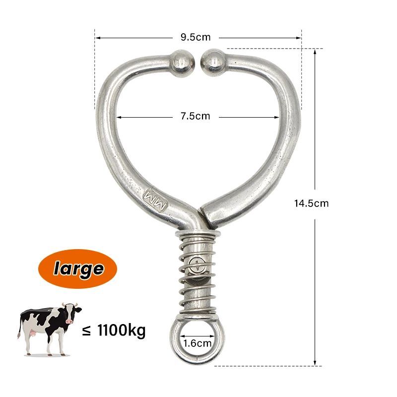 Stainless Steel Automatic Cow Spring Nose Pliers Cattle Nose Plier Nose Clamp Traction Cattle Rings Livestock Farm Animals Tools Harnesses