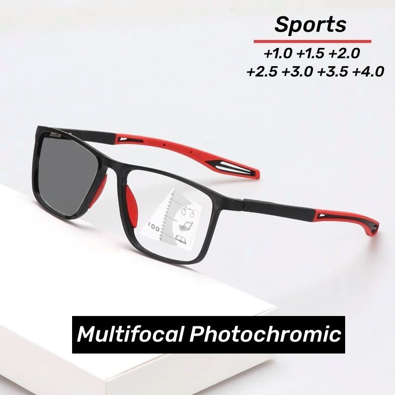 New Trendy TR90 Photochromic Multifocal Reading Glasses 3 in 1 Outdoor Bifocal Sunglasses Sports Anti Blue Near Far Eyeglasses
New Trendy TR90 Photochromic Multifocal Reading Glasses 3 in 1 Outdoor Bi