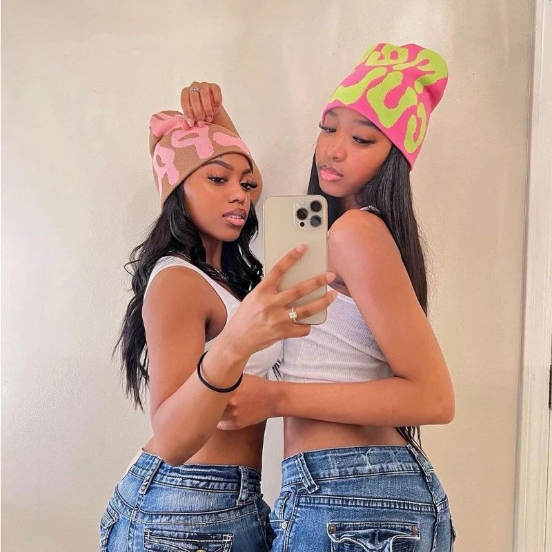Women's "MEA CULPA" Hip Hop Knit Cap Unisex Y2K Cold Hat Men's Fashion Stretch Thermal Beanie Women Accessories Balaclavas