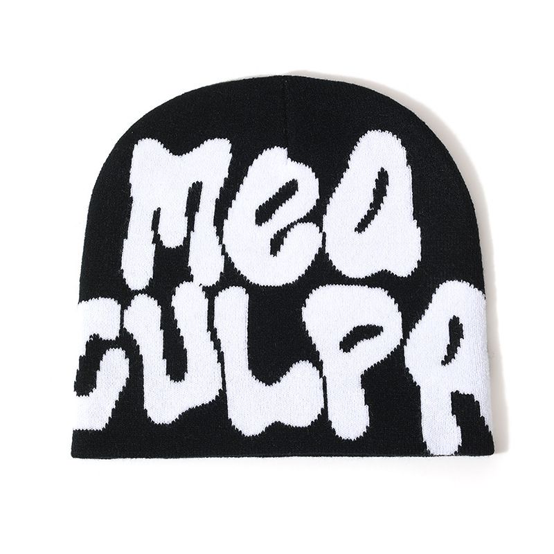 Women's "MEA CULPA" Hip Hop Knit Cap Unisex Y2K Cold Hat Men's Fashion Stretch Thermal Beanie Women Accessories Balaclavas