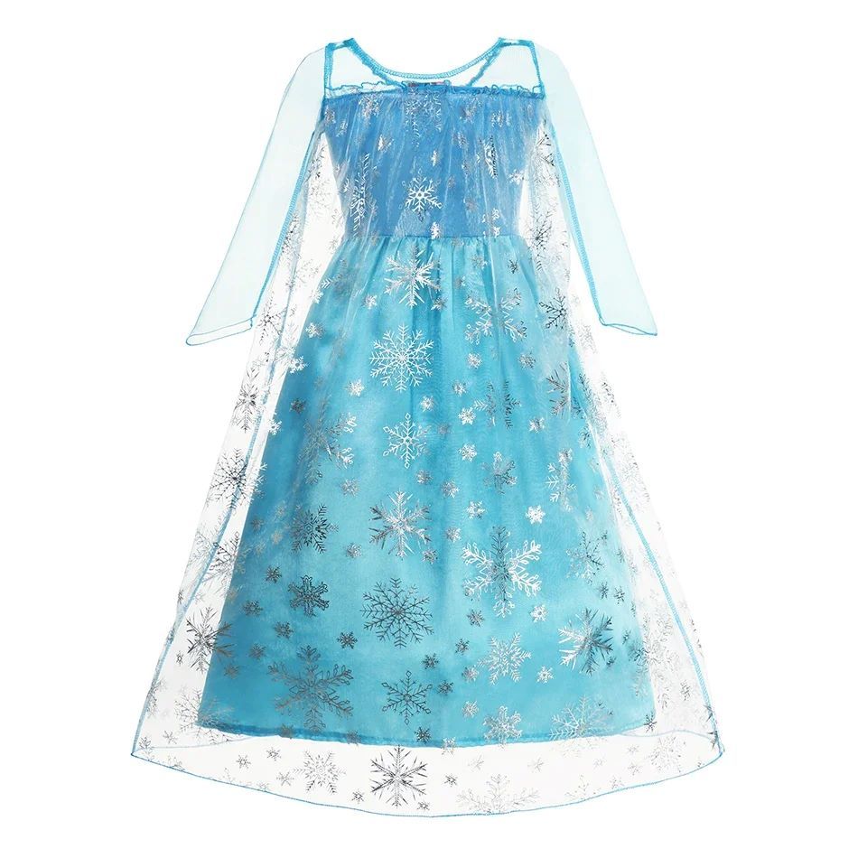 Frozen Elsa Anna Princess Girls Dress Kids Snow Queen Halloween Rapunzel Costume Children Birthday Vestido Party Dress