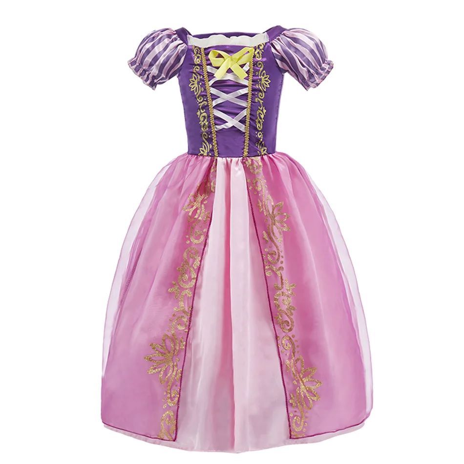 Frozen Elsa Anna Princess Girls Dress Kids Snow Queen Halloween Rapunzel Costume Children Birthday Vestido Party Dress