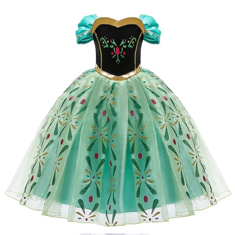 Frozen Elsa Anna Princess Girls Dress Kids Snow Queen Halloween Rapunzel Costume Children Birthday Vestido Party Dress