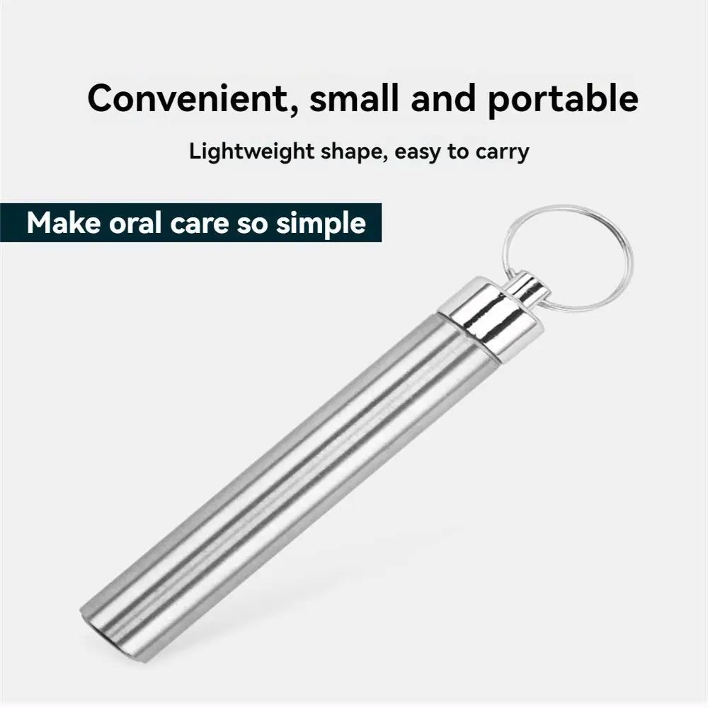 7 Piece 304 Stainless Steel Toothpick Set Portable Storage Canister Care Metal Flosser Oral Teeth Cleaning Tools