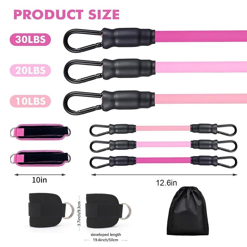 2 PC Leg Strength Trainer Fastener Fitness Foot Ring Foot Buckle Ankle Strap Stretch Resistance Band Pull Cord Accessories