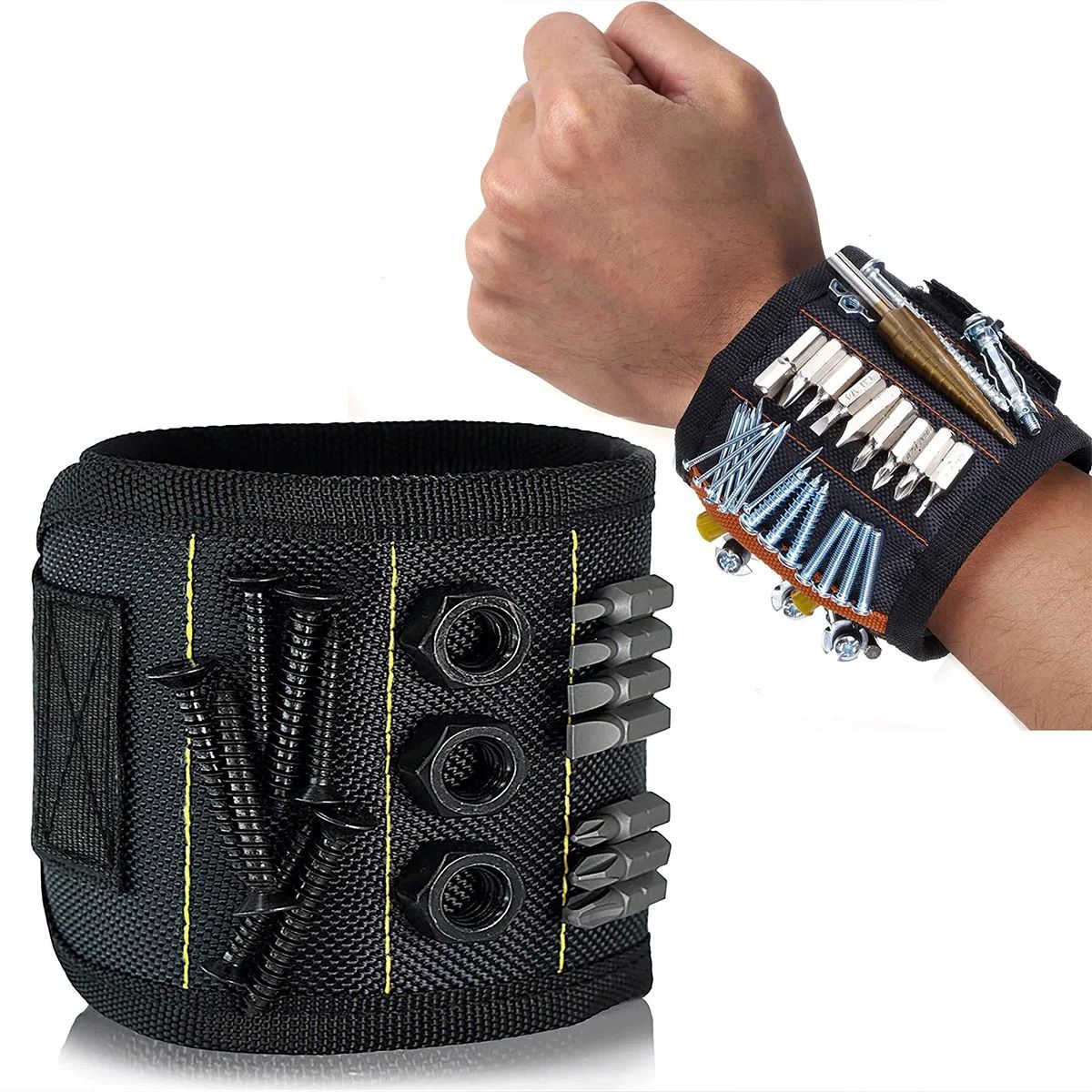 Magnetic Wristband for Holding Screws,Nails，Drilling Bits,Wrist Tool Holder Belts with Strong Magnets,Cool Gadgets Magnetic Wrist Tool Bag Hand Tools Tool Organizers
