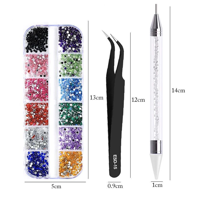 3Pcs/Set Nails Art Accesorios Multi-Size Rhinestones 3D Crystal DIY Decorations Glitter Crystal Rivet Gem 3D Nail Supplies  False Nails Accessories