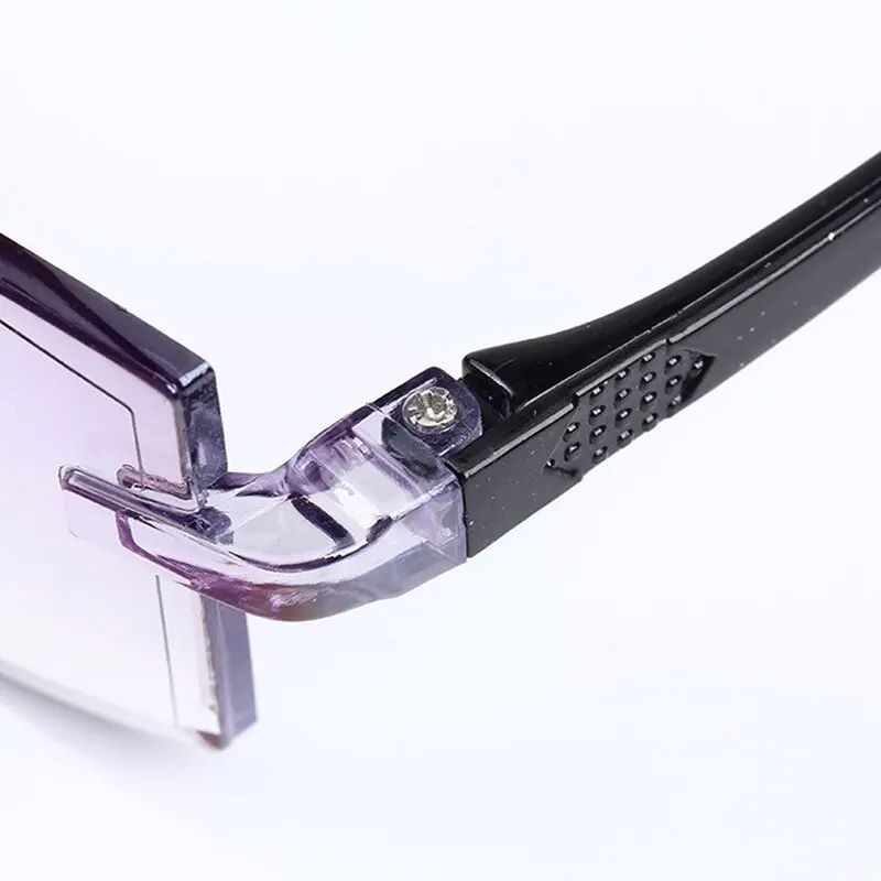 1 Pair New Men Women Rimless Reading Glasses Anti Blue Light Bifocal Far Near Magnification Eyewear Presbyopic Glasses +150 +200