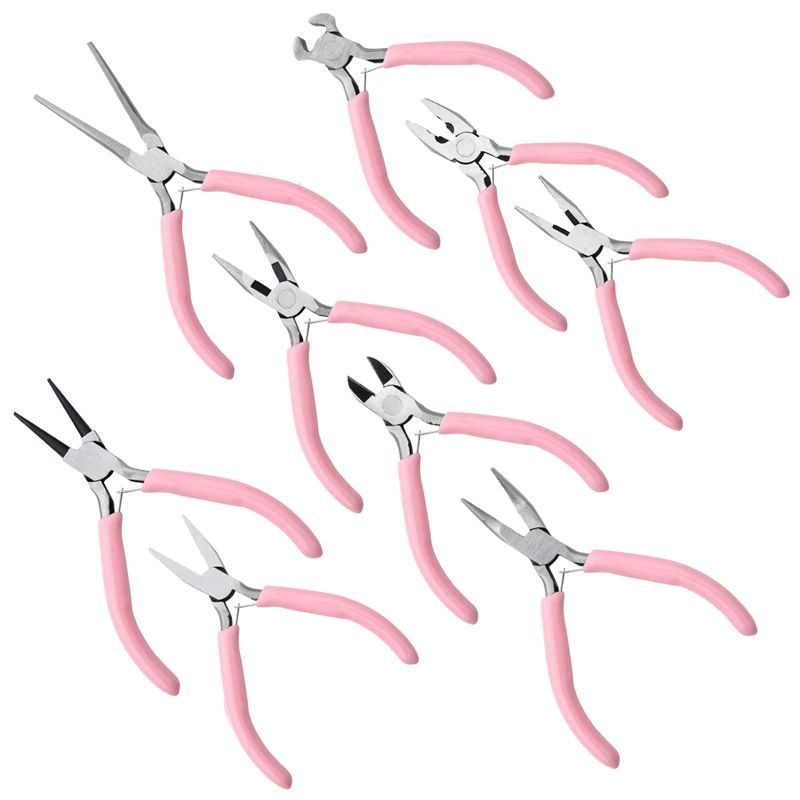 1 PCS Cute Pink Color Handle Anti-slip Splicing and Fixing Jewelry Pliers Tools & Equipment Kit for DIY Jewelery Making Needlework