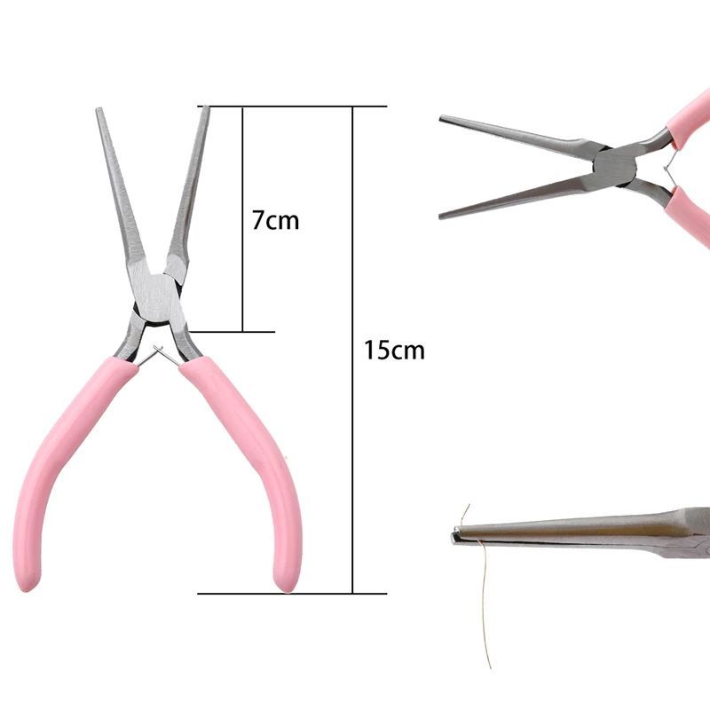 1 PCS Cute Pink Color Handle Anti-slip Splicing and Fixing Jewelry Pliers Tools & Equipment Kit for DIY Jewelery Making Needlework