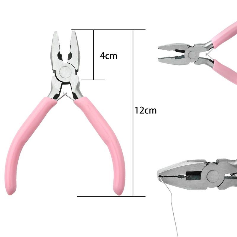 1 PCS Cute Pink Color Handle Anti-slip Splicing and Fixing Jewelry Pliers Tools & Equipment Kit for DIY Jewelery Making Needlework