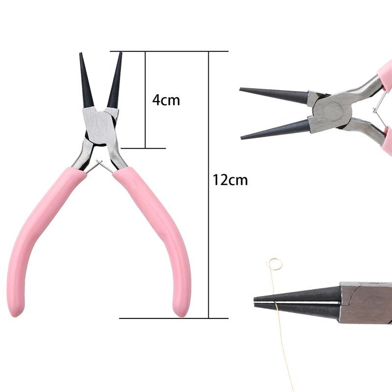 1 PCS Cute Pink Color Handle Anti-slip Splicing and Fixing Jewelry Pliers Tools & Equipment Kit for DIY Jewelery Making Needlework