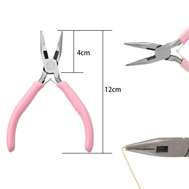 1 PCS Cute Pink Color Handle Anti-slip Splicing and Fixing Jewelry Pliers Tools & Equipment Kit for DIY Jewelery Making Needlework
