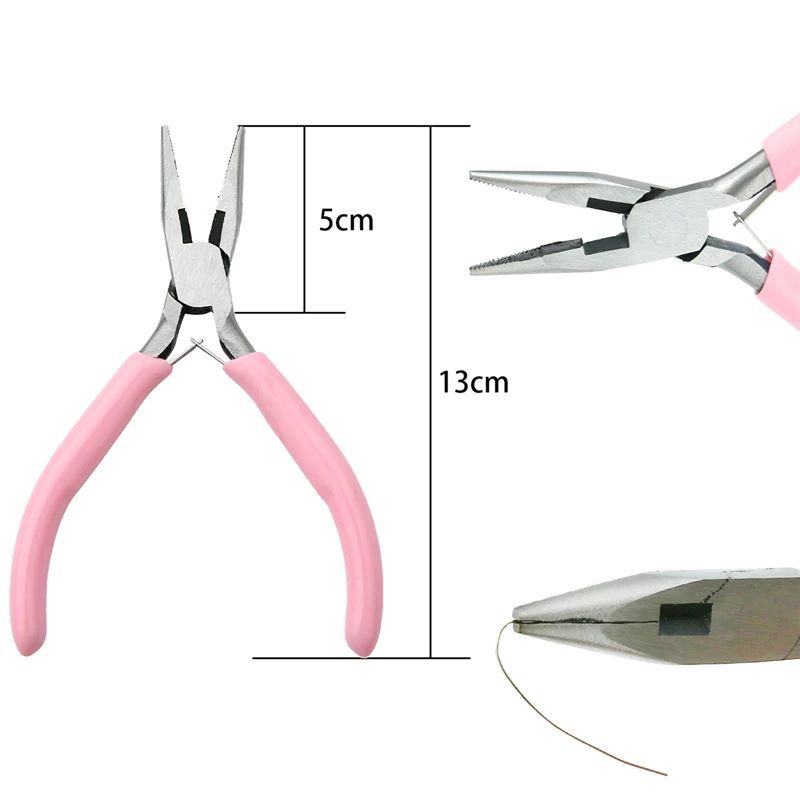1 PCS Cute Pink Color Handle Anti-slip Splicing and Fixing Jewelry Pliers Tools & Equipment Kit for DIY Jewelery Making Needlework