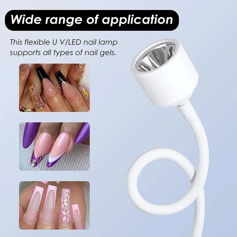 Mini Nail Dryer UV LED Nail Lamp Foldable USB Curing Lights Desk Lamp For Nail Gel Polish Quick Dry Nail Art Dryer Manicure Tool Nail Art Equipment