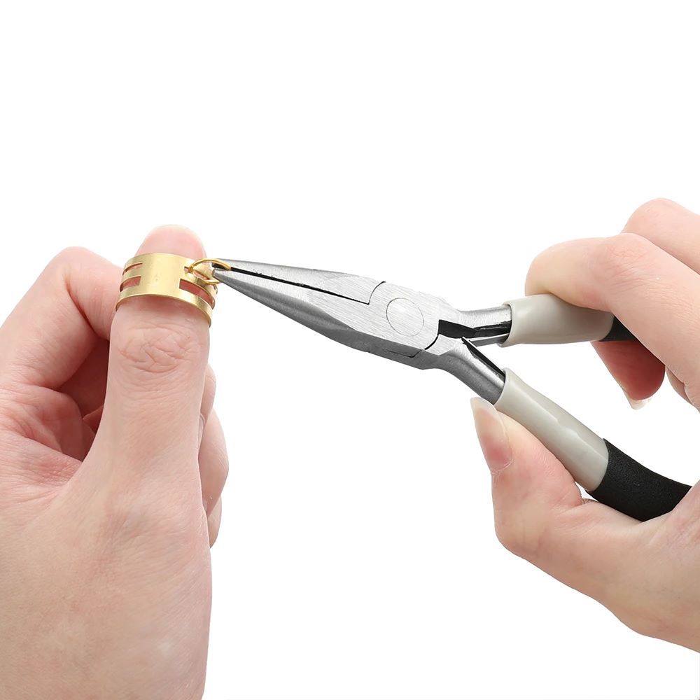 6pcs/Set Jewelry Pliers Tools Kit Needle Chain Round Nose Pliers Tweezers with Open Rings for DIY Jewelry Making Repair Tool Hand Tools