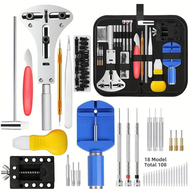 147pcs/set Watchmaker Watch Repair Repairing Tools Kit, Case RemoverOpener Bar Set, Convenience Brand Clock Tool Hand Tools