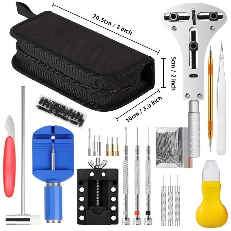 147pcs/set Watchmaker Watch Repair Repairing Tools Kit, Case RemoverOpener Bar Set, Convenience Brand Clock Tool Hand Tools