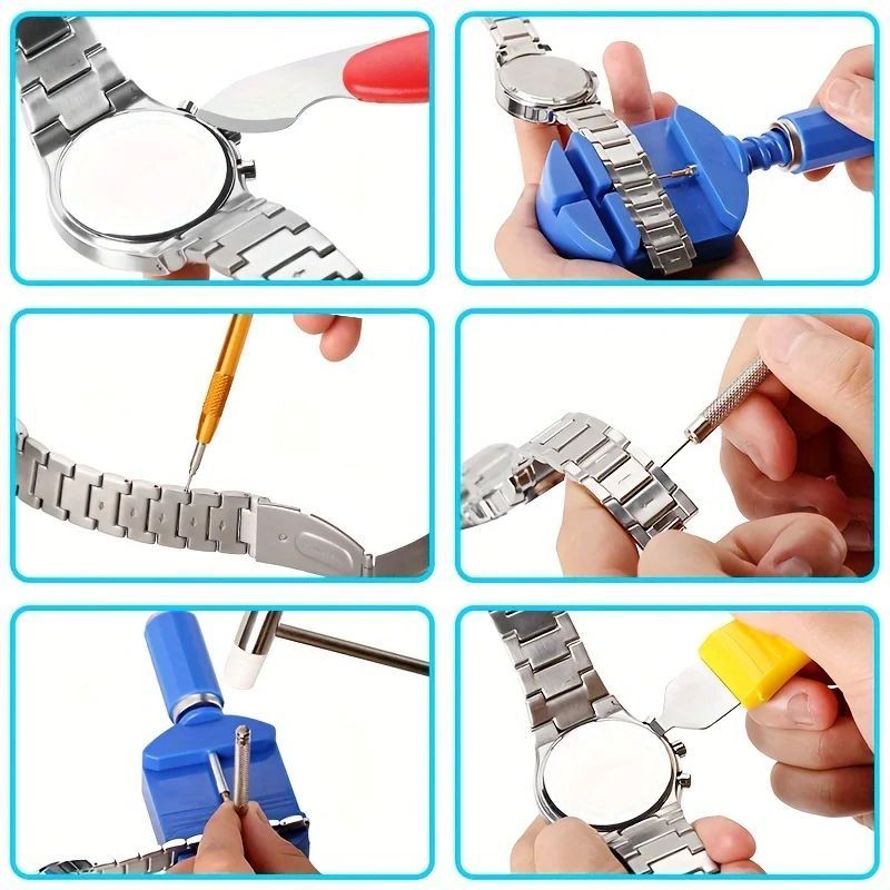 147pcs/set Watchmaker Watch Repair Repairing Tools Kit, Case RemoverOpener Bar Set, Convenience Brand Clock Tool Hand Tools