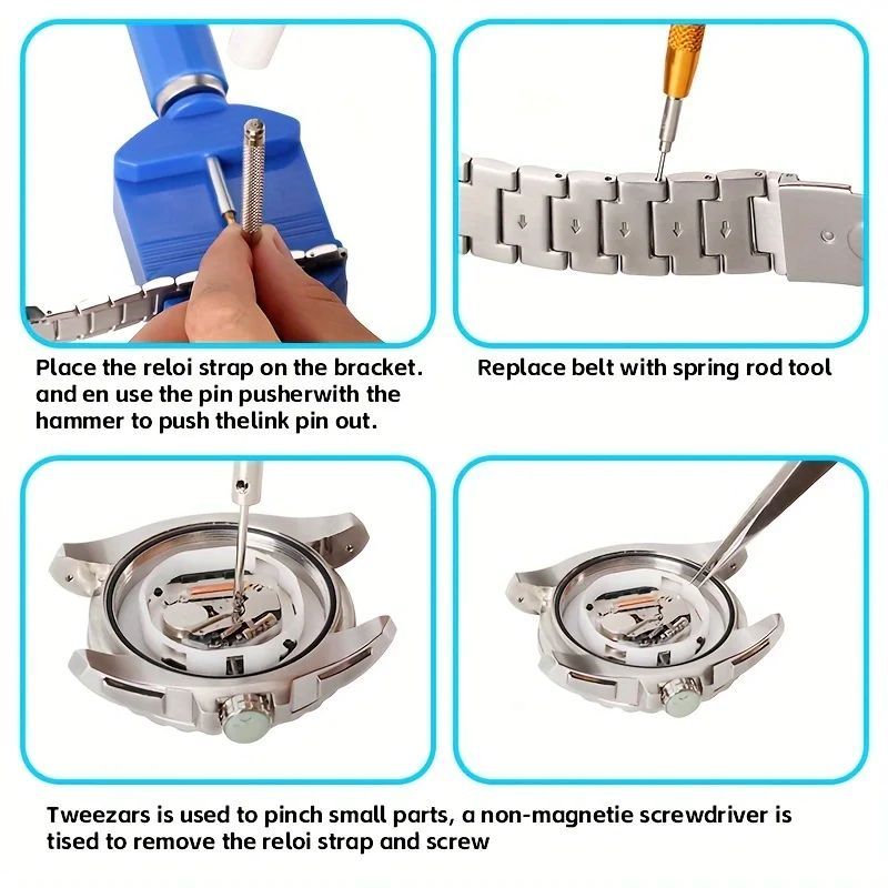 147pcs/set Watchmaker Watch Repair Repairing Tools Kit, Case RemoverOpener Bar Set, Convenience Brand Clock Tool Hand Tools