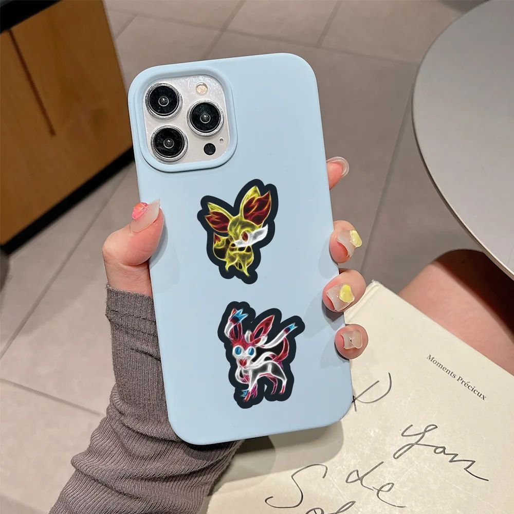 60Pcs Neon Pokemon Graffiti Stickers Anime Decorative Laptop Skateboard Phone Waterproof Cool Cartoon Sticker for Kids