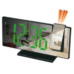 LED Digital Alarm Clock Bedroom Electric Alarm Clock with Projection FM Radio Time Projector Bedroom Bedside Clock
