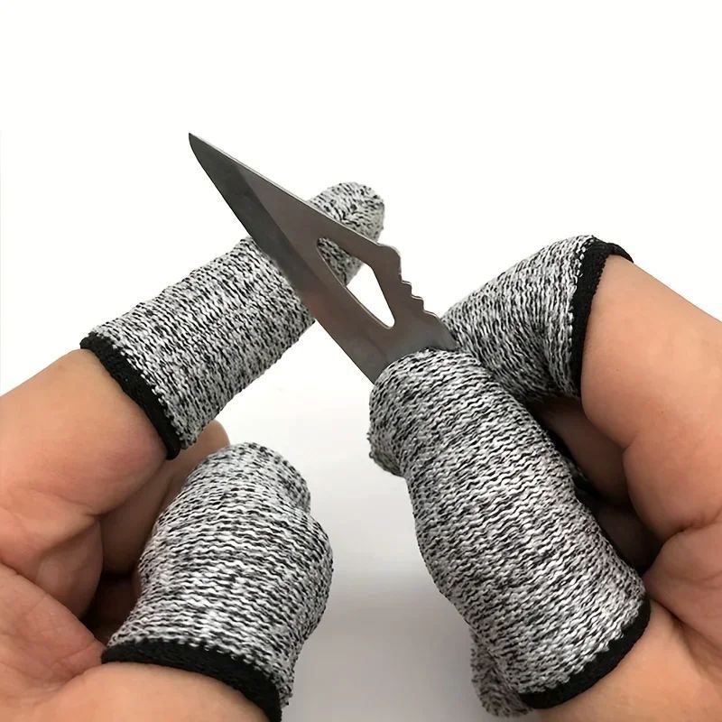 10Pcs 5-level Protection High Performance Anti Cutting Finger Gloves for Outdoor Work in Kitchen