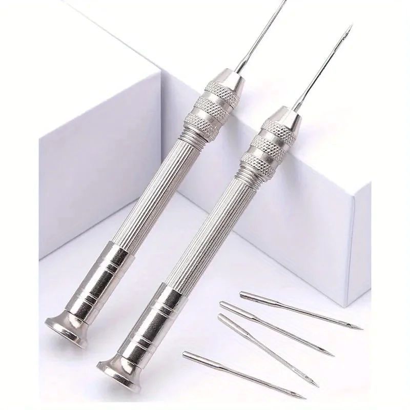 5pcs-set Leather Sewing Cone Set with Interchangeable Needles - Versatile Shoe Repair and DIY Craft Kit, Sewing Supplies Accessories