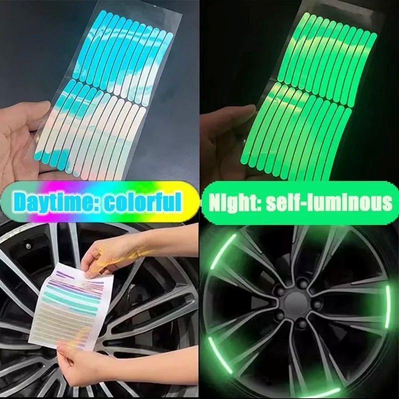 20Pcs Car Motorcycle Wheel Reflective Strips Colorful Hub Stickers Car Styling Decal Sticker Auto Moto Decor Decals Accessories
﻿