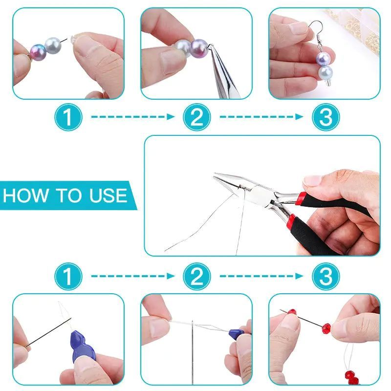 Jewelry Making Supplies Kit with Jewelry Tools, Jewelry Copper Wires Thread and Jewelry Findings for Jewelry Repair and Beading  Hand Tools