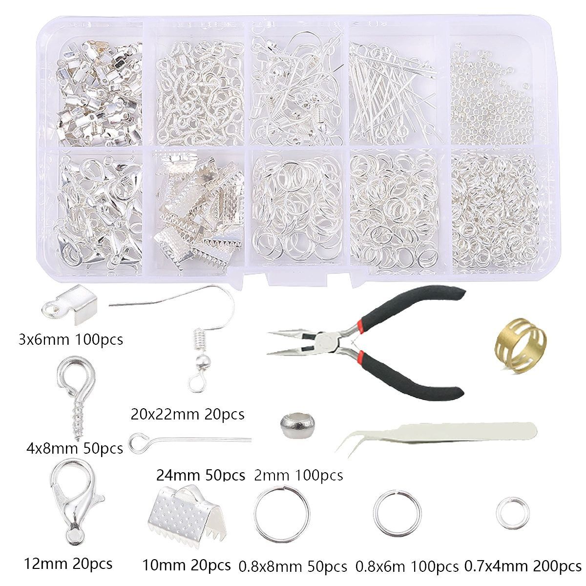 Jewelry Making Supplies Kit with Jewelry Tools, Jewelry Copper Wires Thread and Jewelry Findings for Jewelry Repair and Beading  Hand Tools