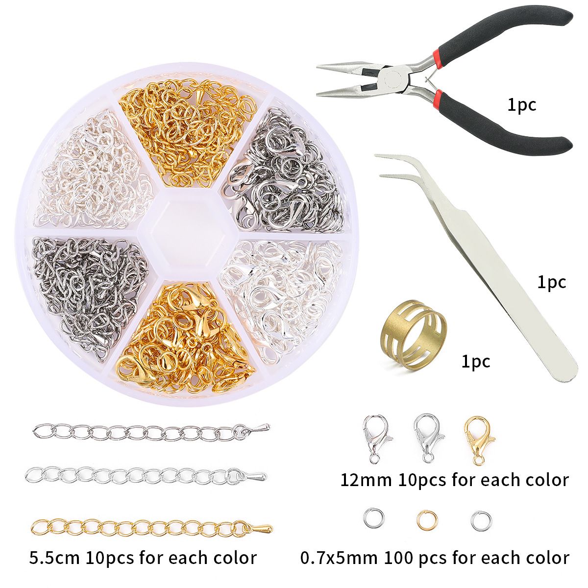 Jewelry Making Supplies Kit with Jewelry Tools, Jewelry Copper Wires Thread and Jewelry Findings for Jewelry Repair and Beading  Hand Tools