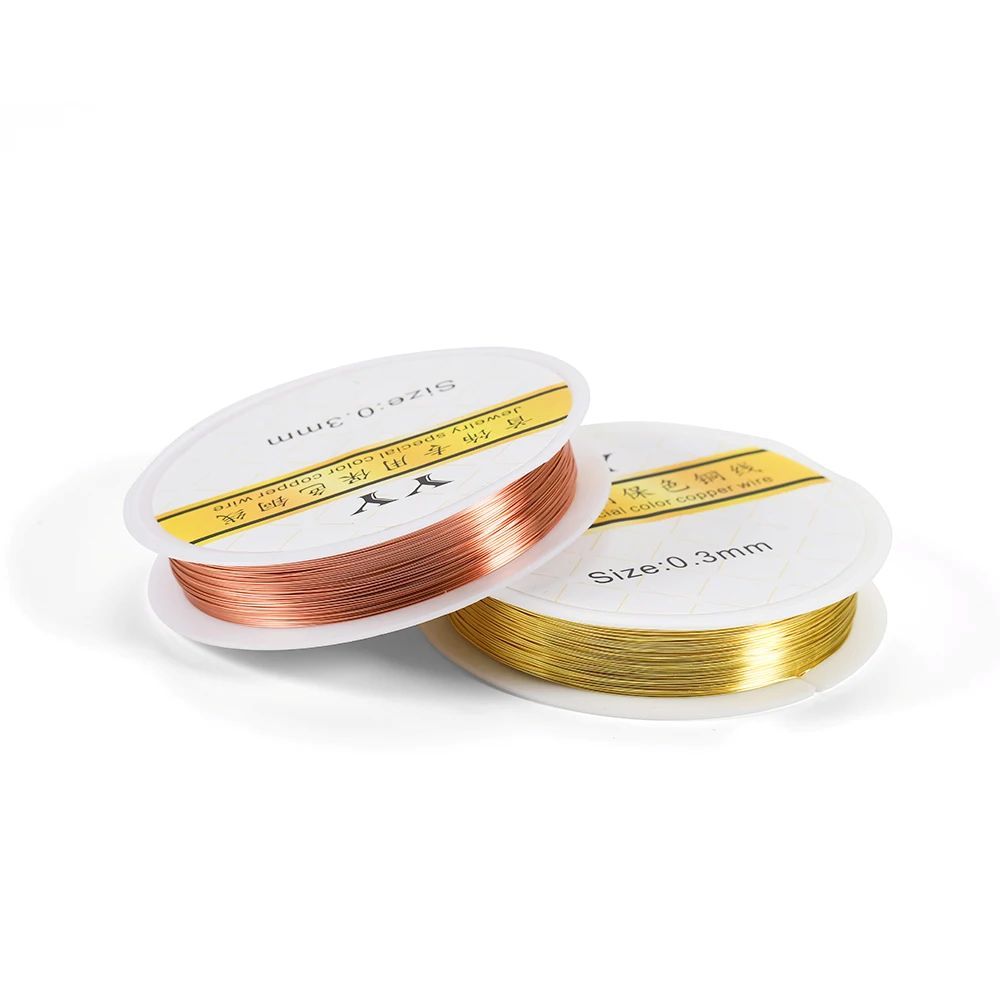 1Roll Gold Color Copper Wire 0.2/0.3/0.4/0.5/0.6/0.7/0.8/1.0mm Beading Cord DIY for Jewelry Making Accessories