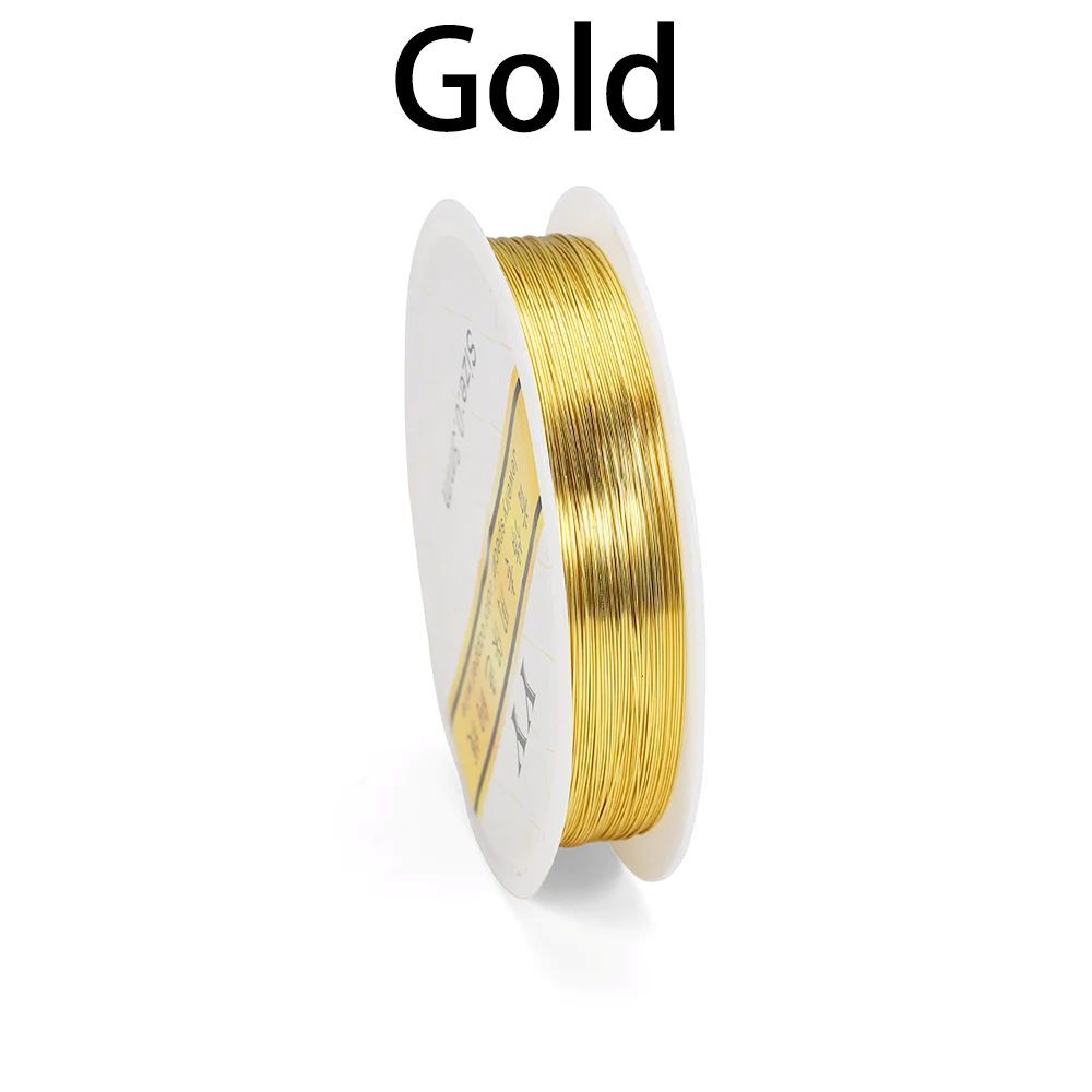 1Roll Gold Color Copper Wire 0.2/0.3/0.4/0.5/0.6/0.7/0.8/1.0mm Beading Cord DIY for Jewelry Making Accessories