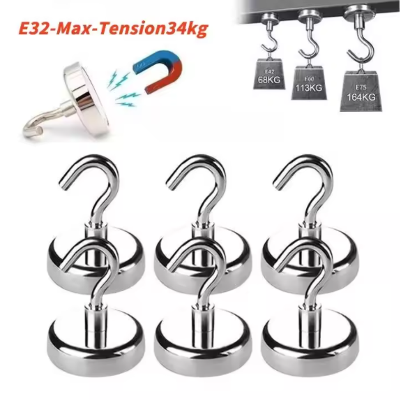 10PCS Strong Magnet Hooks Multi-Purpose Storage Hooks Home Kitchen Bar Storage Hooks Key Storage Hooks Bathroom Hangers