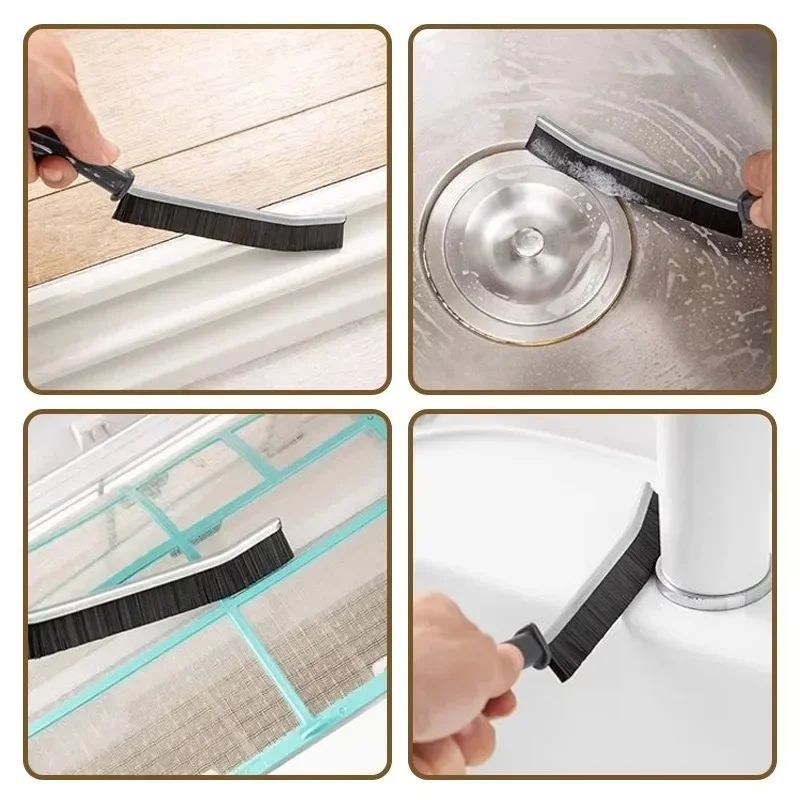 2Pcs Durable Grout Gap Cleaning Brush Kitchen Toilet Tile Joints Dead Angle Hard Bristle Cleaner Brushes For Shower Floor Line