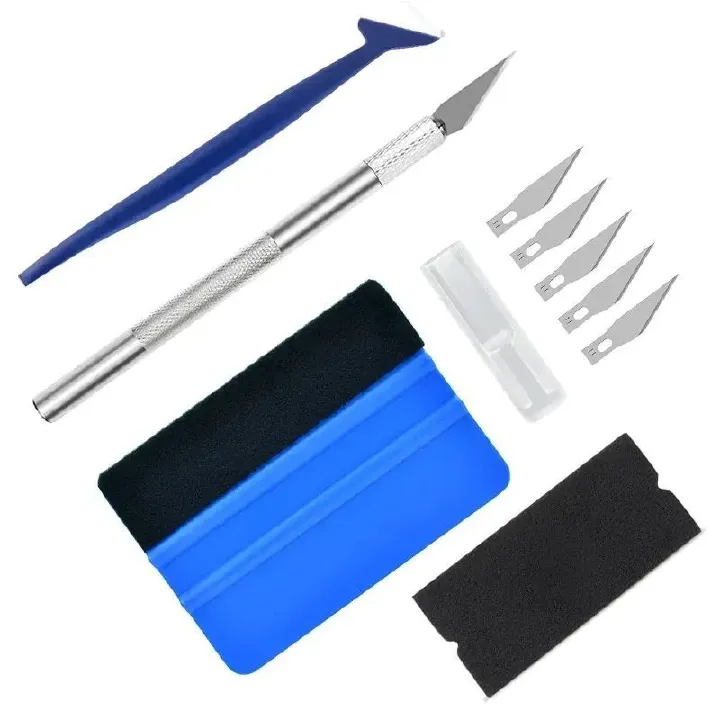 10pcs Car Vinyl Wrap Tools Vinyl Scraper Film Squeegee Vinyl Spatulas Kit Precision Craft Knife Window Tinting Tools Body Repair Tools